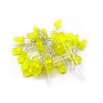 Yelllow Led 5mm Defuse Bright Yellow 25 pcs lot