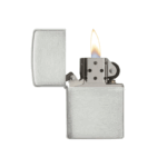 Zippo Style Lighter Brushed Chrome Metal Body With 5 Pcs Flint Stone