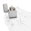 Zippo Style Lighter Brushed Chrome Metal Body With 5 Pcs Flint Stone - Image 3