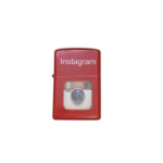 Zippo Style Lighter Red Metal Body With 5 Pcs Flint Stone