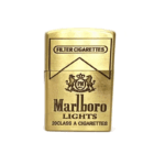 Zippo Style Lighter Golden Metal Body With 5 Pcs Flint Stone