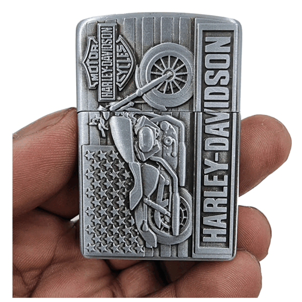 Zippo Style Lighter Silver Buten Gas Metal Body With 5 Pcs Flint Stone