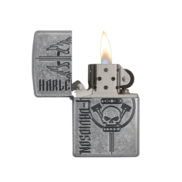 Zippo Style Lighter Silver Buten Gas Metal Body With 5 Pcs Flint Stone - Image 4
