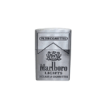 Zippo Style Lighter Silver Metal Body With 5 Pcs Flint Stone