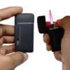 Black sleek Gas Lighter Metal Refillable Red jet flame - Image 4