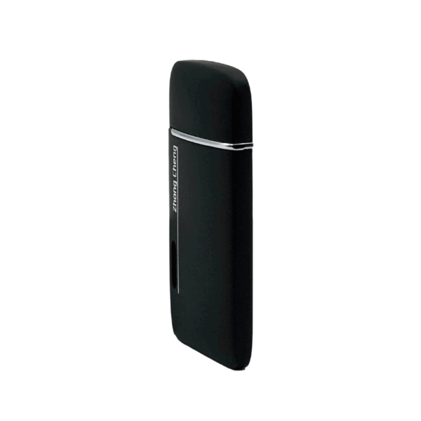 Black sleek Gas Lighter Metal Refillable Red jet flame - Image 2